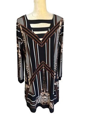 Eva Varro Tunic Top Dress with Cut Out Size XL Leopard